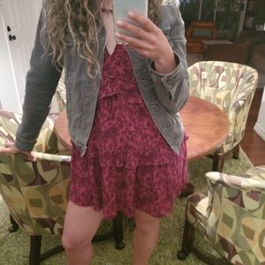 Wine colored boho dress